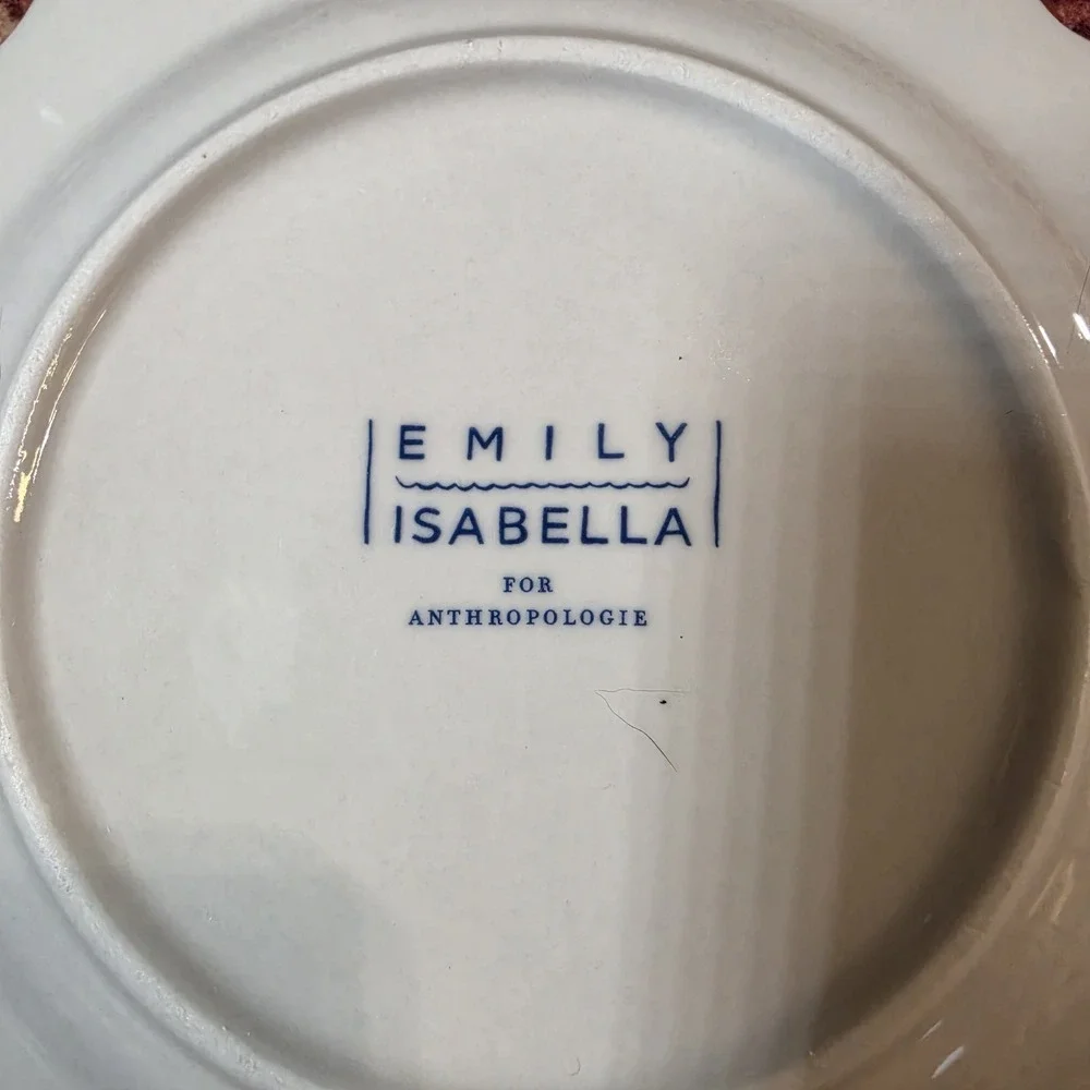 Anthropologie Plate EMILY ISABELLA Christmas Santa Cookie Plate 8.5